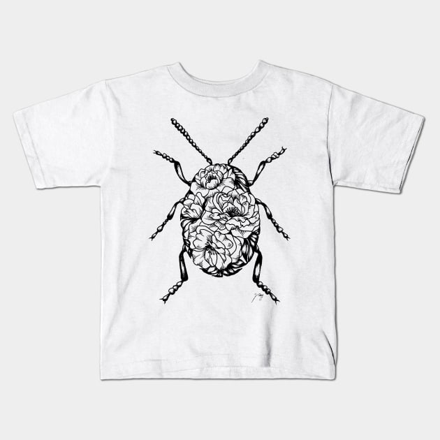 Floral Bug Kids T-Shirt by Akbaly